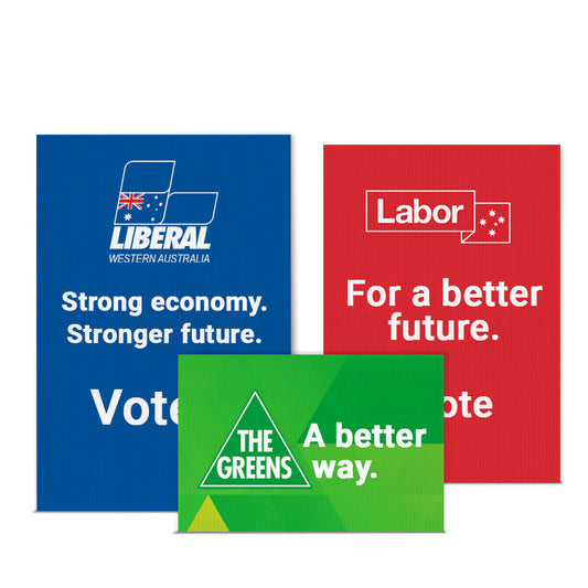 20 x Plastic Election Signs / With Eyelets / Single Sided (600mm W x 900mm H x 3mm) Pack Rigid Signs VividAds Print Room   