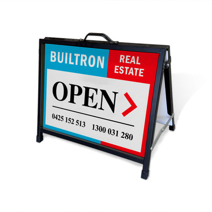 Real-Estate A-Frame Signs A-Frame Signs VividAds.com.au A-Frame Sign (Frame) Two Printed Signs - 5mm Corflute 600mm W x 450mm H