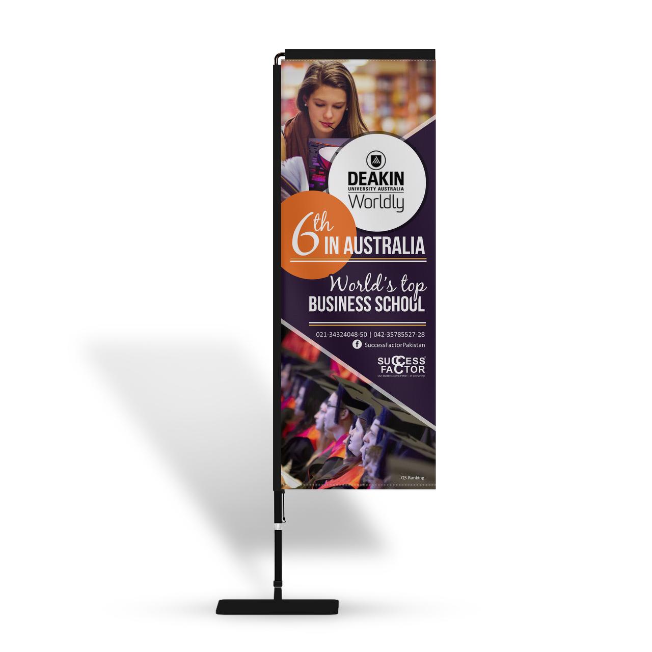 Rectangle Flags Promotional Flags VividAds.com.au Large Pole (4000mm H) Double-sided (Blockout fabrics sewn back to back) Metal Plate (5kg)