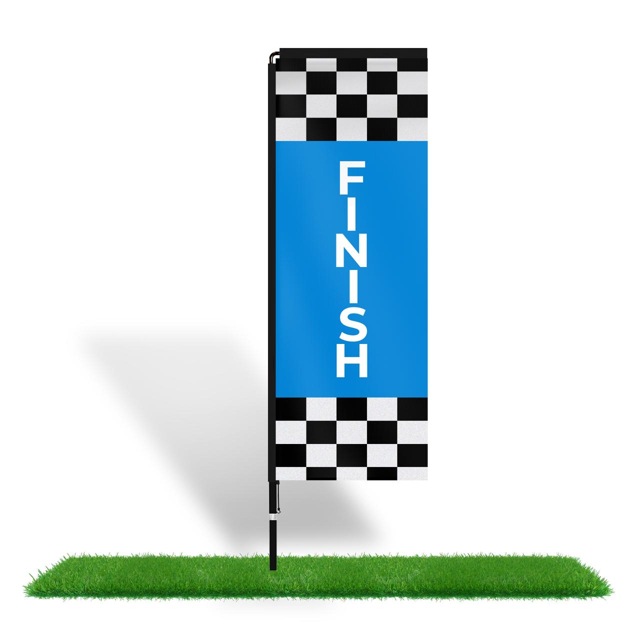 Rectangle Flags Promotional Flags VividAds.com.au Medium (2500mm H) Single-sided (Mirror reverse image visible on back) Ground Spike