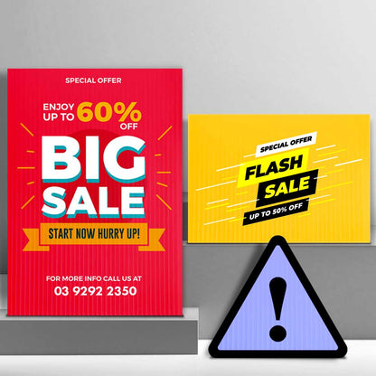 4 x Corrugated Plastic Signs / With eyelets / Single Sided (600mm W x 900mm H x 5mm) Pack Rigid Signs VividAds Print Room 600mm W x 900mm H With eyelets 5mm