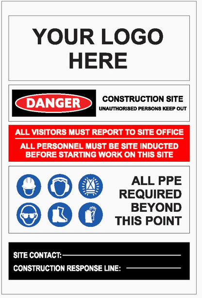 Building Construction Safety Signs Rigid Signs VividAds Print Room 10 x 600mm W x 900mm H Corrugated Plastic - 5mm No Eyelets