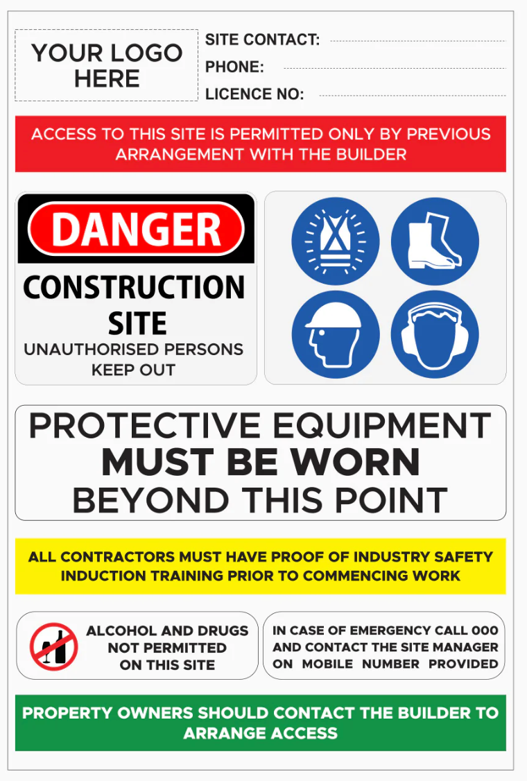 Building Construction Safety Signs Rigid Signs VividAds Print Room