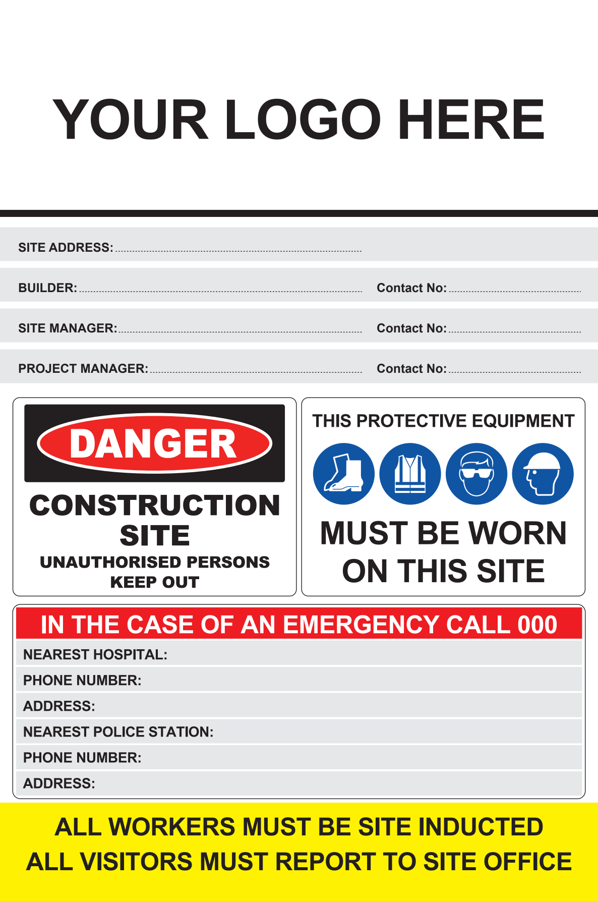 Building Construction Safety Signs Rigid Signs VividAds Print Room