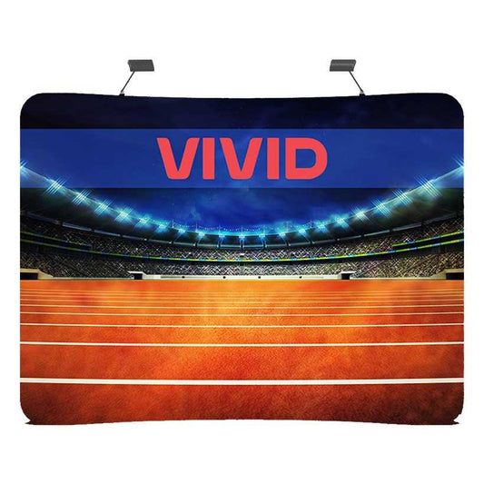 Curved Stretch Fabric Walls Pop Up Displays VividAds.com.au Frame + Fabric + Case 2800mm W x 2300mm H Single Sided