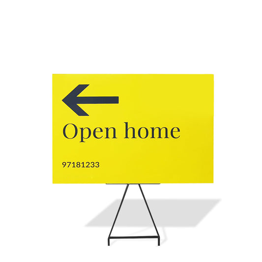 Real Estate Pointer Signs OPEN HOUSE SIGNS VividAds Print Room 5pcs x 600mm W x 450mm H - ($99.00) Double Sided Step Stakes Not Included