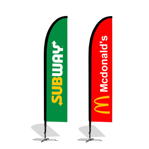 Feather Flags Promotional Flags VividAds.com.au Small (2500mm H) Pole + Case Single-sided Ground Spike